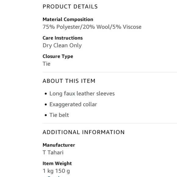 T Tahari Women's Alba Belted Tweed Jacket Faux Leather Sleeves XS - Picture 3 of 4